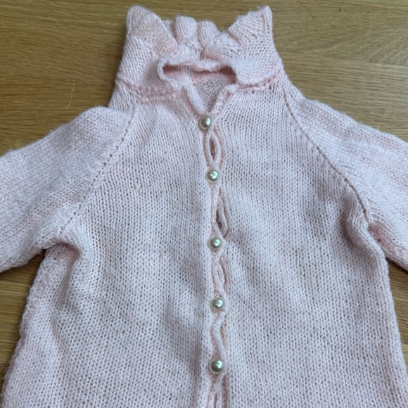 VTG 60s Handmade Crochet Baby Cardigan - Picture 3 of 5
